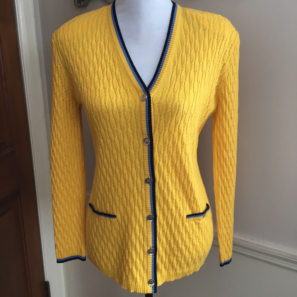 NWT VTG Escada Wool Cashmere Cable Cardigan Sweater Sz 38EU/Medium US *Flaw